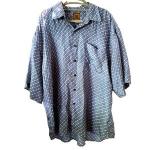 Bruno Men's Silk‎ Shirt Size Large Extra Lightweight Button Down Blue